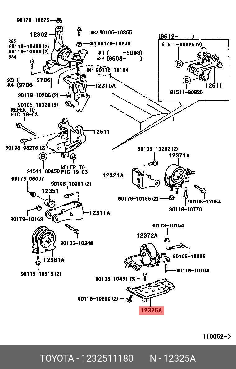 COROLLA 199106 - 200206, BRACKET, ENGINE MOUNTING, LH(FOR TRANSVERSE ENGINE)