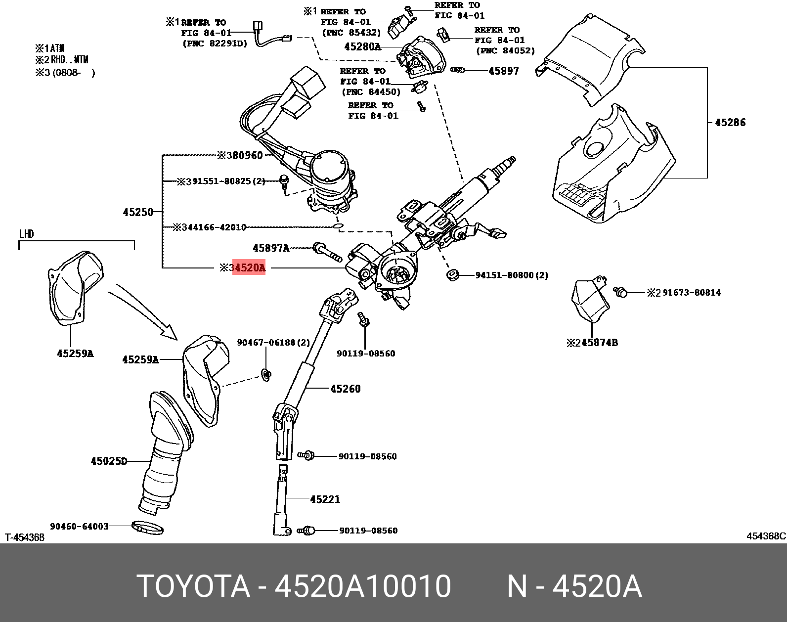 4520A-10010 GENUINE TOYOTA 4520A10010, C-HR 201612 -, NGX50, NGX10