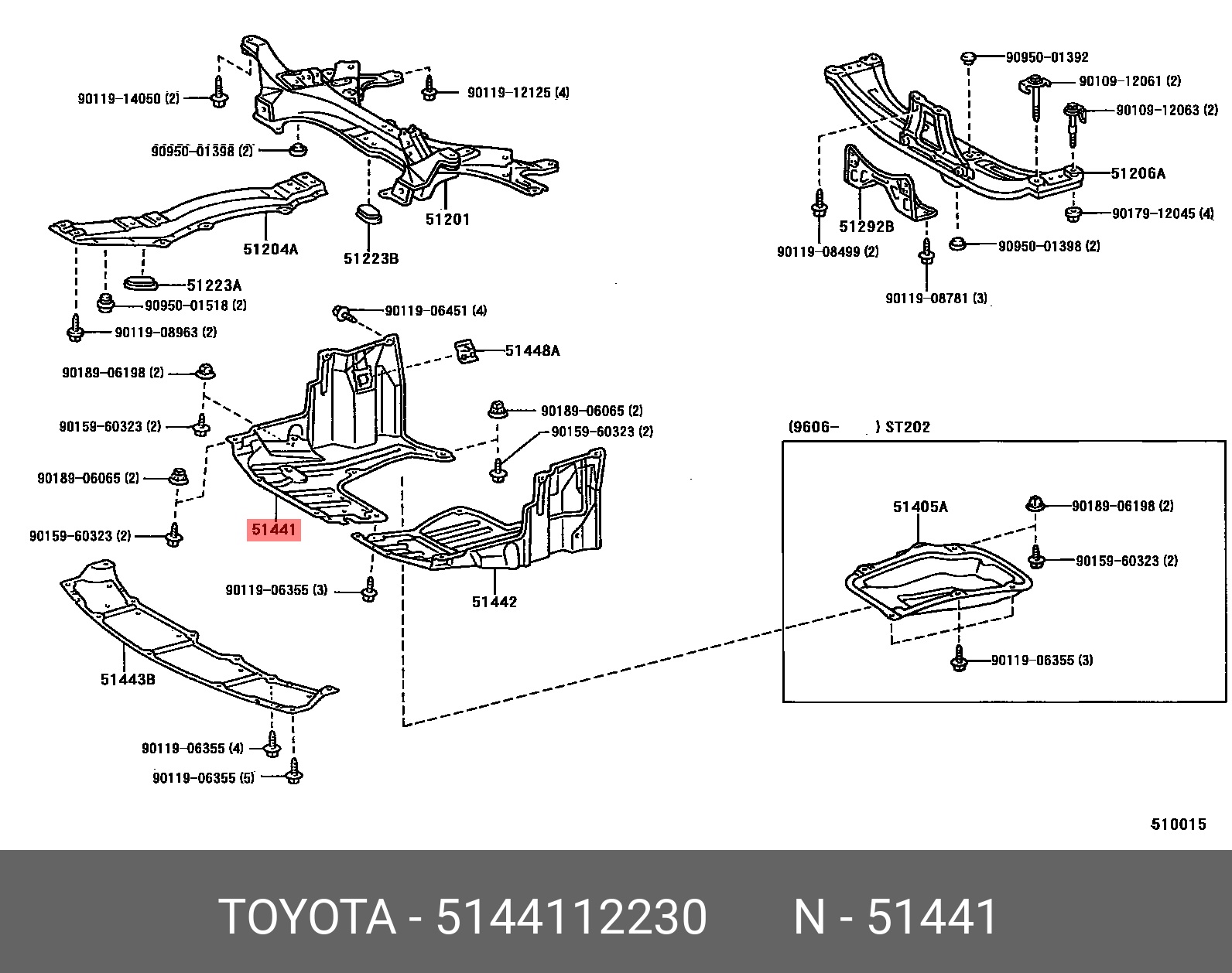 COVER, ENGINE UNDER, NO.2 5144242080, Toyota Parts