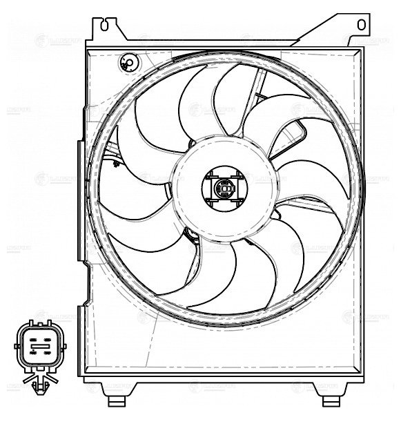 Электровентилятор кондиционера в сборе