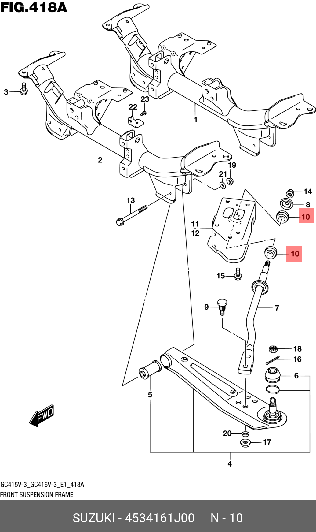Genuine OE Bush Compression Rod 4534161J00 For Suzuki 45341