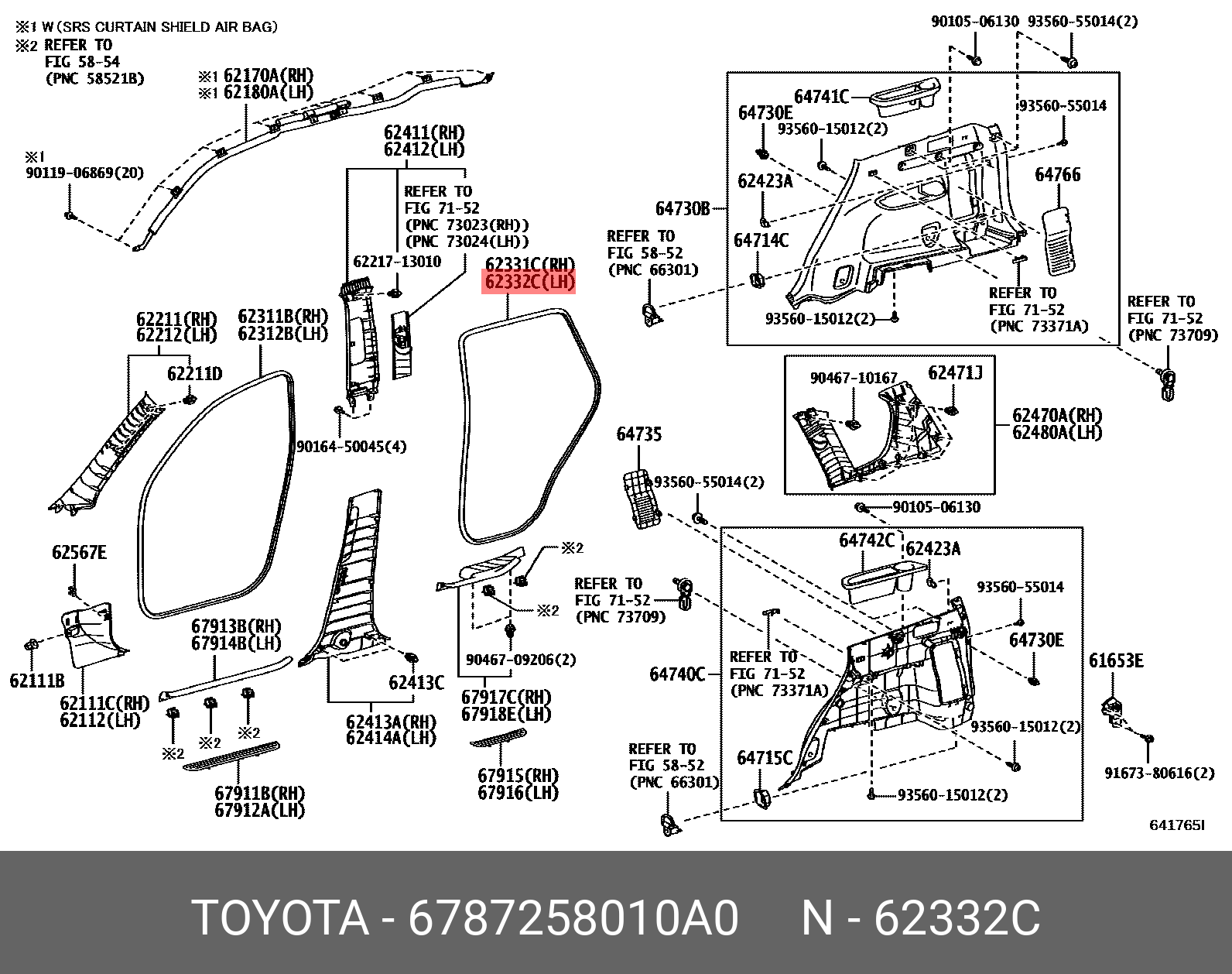 67872-58010-A0 GENUINE TOYOTA ALPHARD G/V 200205 - 200804