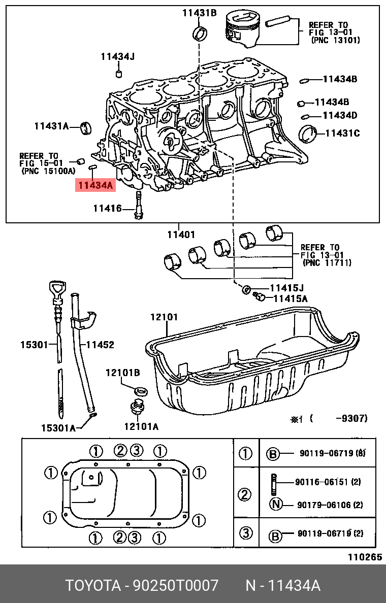 90250-T0007 GENUINE TOYOTA 90250T0007, HILUX 201708 - 202005, GUN125 ...