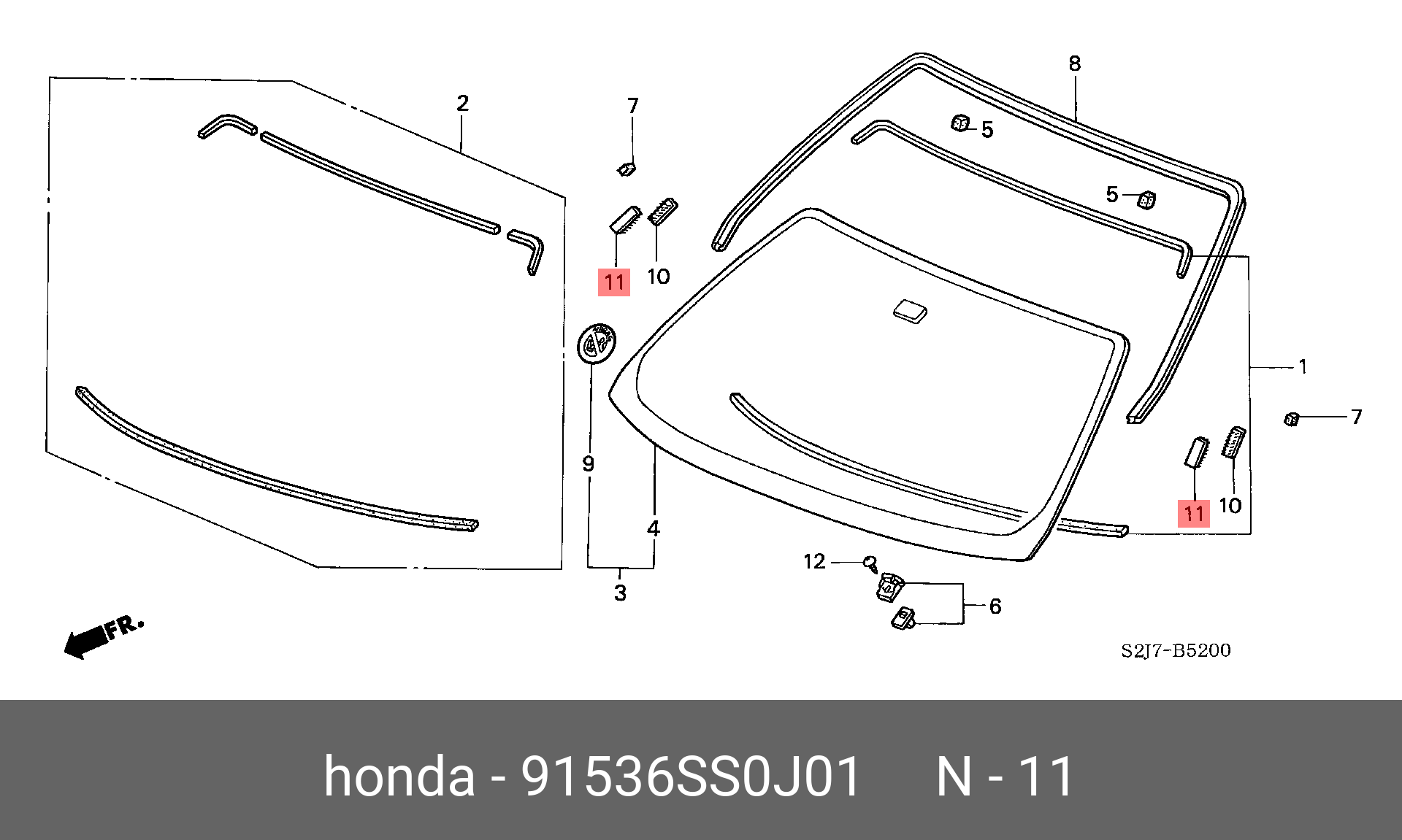 Sページ Genuine OE Clip Plastic 91536SS0J01 For Honda 91536S-S0J01