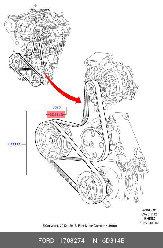 Схема приводного ремня ford focus 3