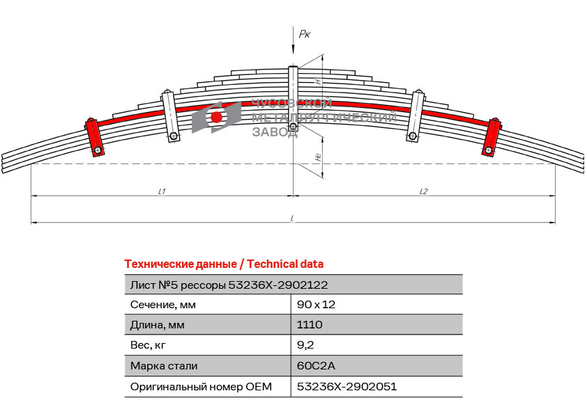 Лист рессоры №5