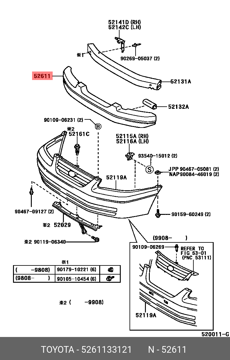 CAMRY 200109 - 200601, ABSORBER, FRONT BUMPER ENERGY