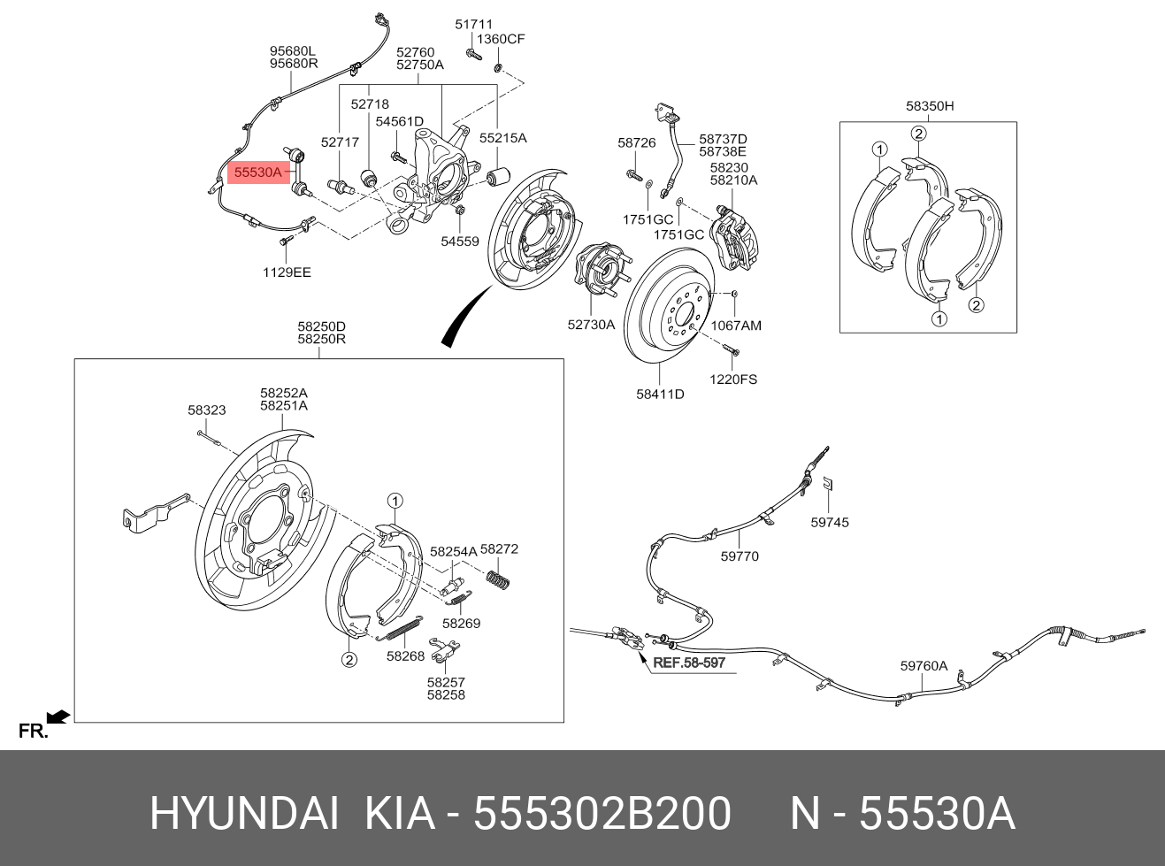 ® Bieleta antiruliu spate Hyundai 555302B200