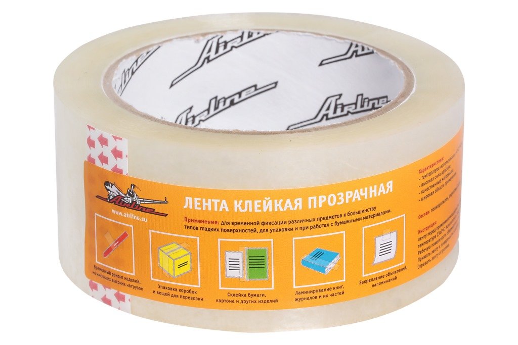 Лента клейкая прозрачная (скотч), 48 мм*100 м