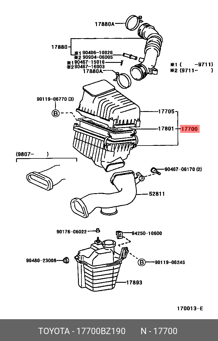 Genuine OE cleaner assy, air, 17700BZ190 for TOYOTA 17700-BZ190 | eBay