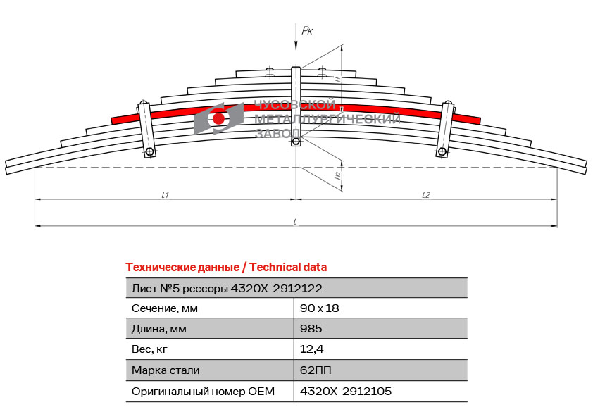 Лист рессоры №5