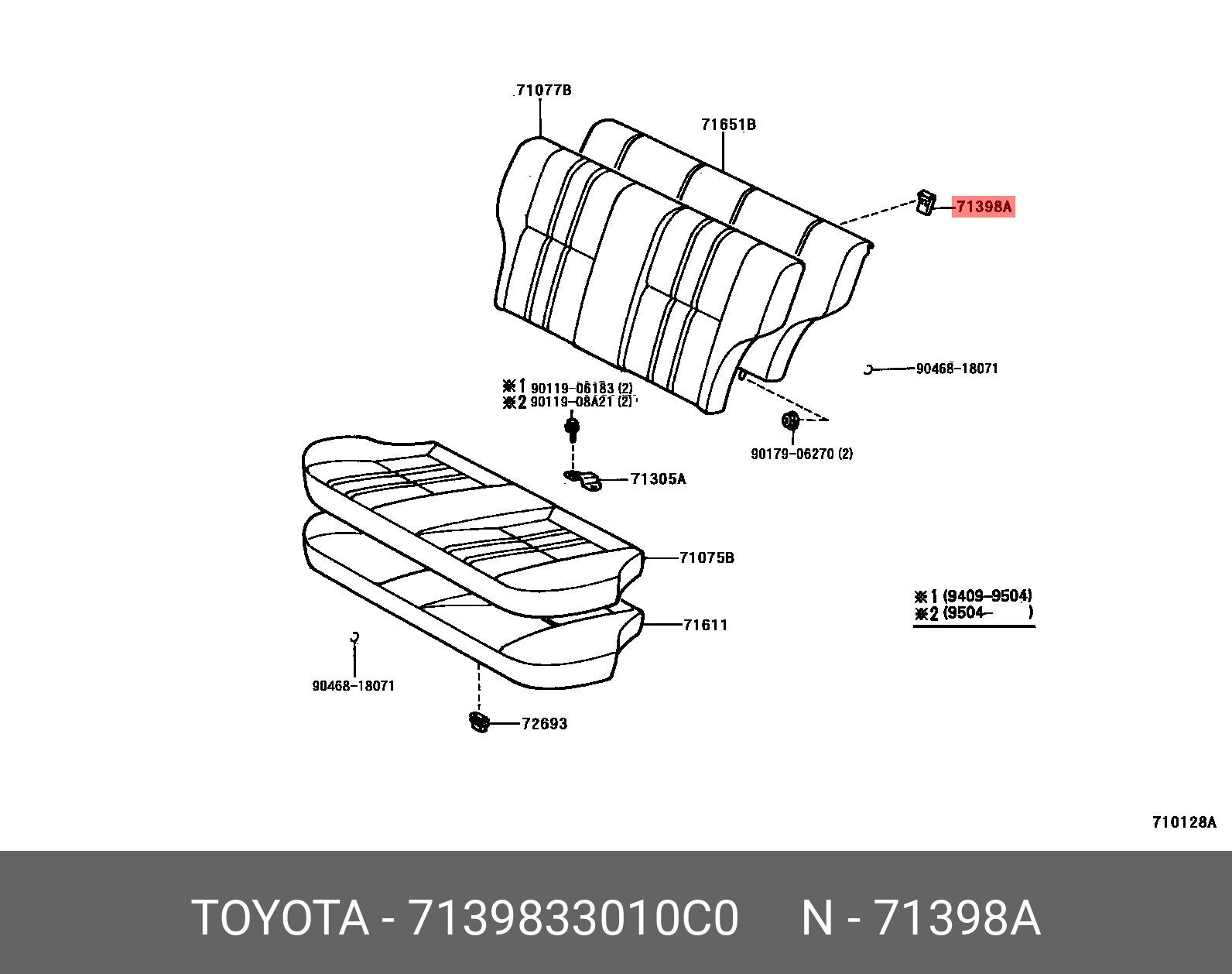 CAMRY 200601 - 201108, HOLDER, REAR SEAT BACK