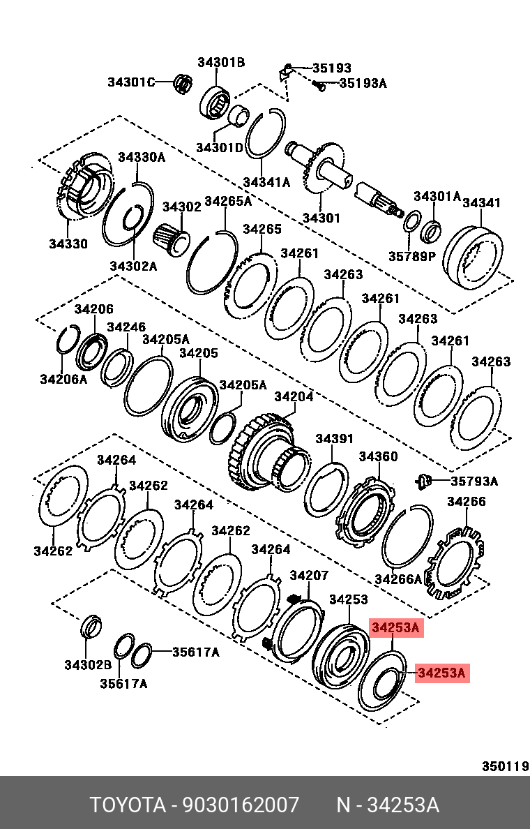 CAMRY 200109 - 200601, RING, O (FOR UNDERDRIVE BRAKE PISTON)